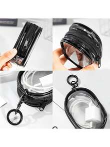 Portable Transparent Cable Storage Bag, Mini Zipper Storage Bag, Compact Multi-Function Storage Bag, Earphone And Charger Case With Keychain, Bracelet Bag, Cosmetic Bag Transparent Travel Accessories School Supplies, Back To School College Students - Electronic Accessories Bag For Travel And Daily Use - Multicolor - View 9