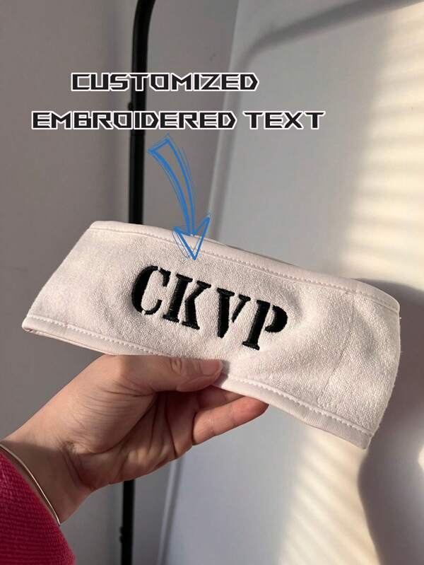 1 Stück personalisiertes besticktes Stirnband, selbstklebendes verstellbares Haarband zum Gesichtewaschen, Schminken, Schönheit, Yoga, Damenkopfschmuck, Valentinstag/Weihnachtsgeschenk, personalisiertes Präsent für Freunde und Familie