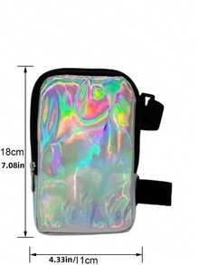 Hot Unisex Sport Waist Phone Belt Bag Fashionable Holographic Laser PU Leg Bag Adjustable Thigh Zipper Closure Water-Proof - Royal Blue - View 6