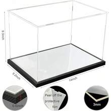 Hat Display Acrylic Baseball Cap Holder Stand Transparent Hat Storage Box Dustproof Square Cabinet With Carbon Fiber Skin Base And Removable Mirror Base2025 - 拳擊手套展示櫃 - 查看 3