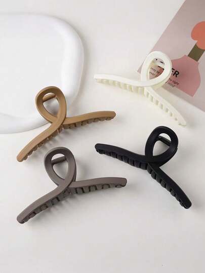 1/4pcs Women High-End Hair Claw Hair Claw Clips, Elegant Matte Hairpin, Hair Accessories Suitable For Daily, Casual, Party, Commute, Vacation, Ponytail, Headband, Face Washing, Makeup, Outfit Matching Back To School Hair 
