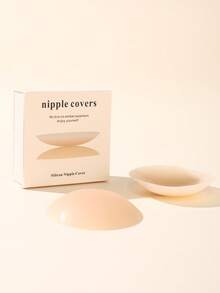 1 Pair/2 Pairs 8cm Solid Silicone Invisible Nipple Covers, Ultra-Thin Adhesive Bra Petals, Strapless Backless Bra Tape For Wedding Dress, Comfortable & Minimalist For Casual & Sports Wear - Multicolor - View 5