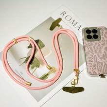 时尚纯色肩带手机挂绳，多种颜色可选，带金属垫，长度可调至 59.06 英寸，送给朋友的绝佳礼物 - 彩色 - 查看 16