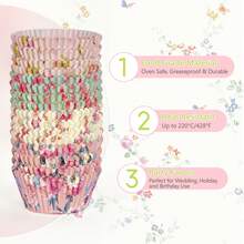100/200/400 Count Standard Cupcake Liners Paper Baking Cups Spring Floral In 4 Kinds Disposable Cupcake Wrappers For Wedding And Party Baking Supplies - Color - View 4