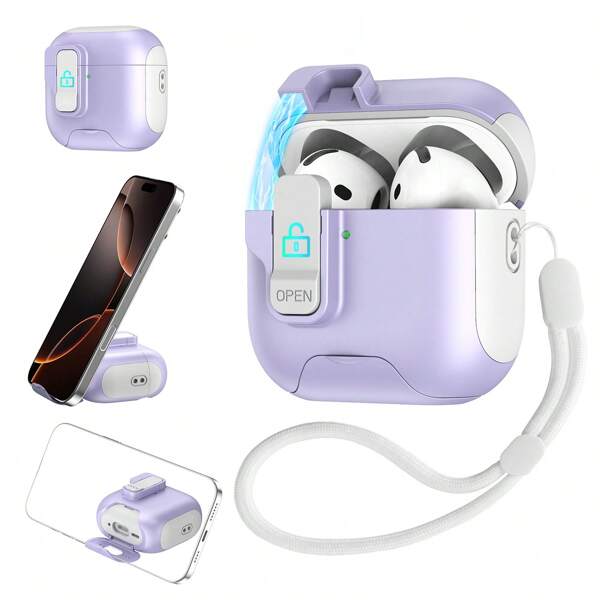 Protective Case Compatible With Airpods 4/ Pro 2, Flip Cover Holder Shell Compatible With Apple Pro 2nd Gen