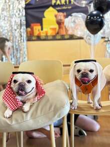 1pc Pet Bandana Hat Sunscreen Windproof Sandproof Handmade Headwear Pet Dressing Up