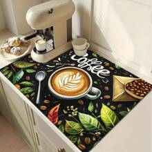 1pc Customized Drain Mat, Customized Picture Drip Mat, Customized Coffee Machine Mat, Rectangular Kitchen Mat, Customized Picture Ma