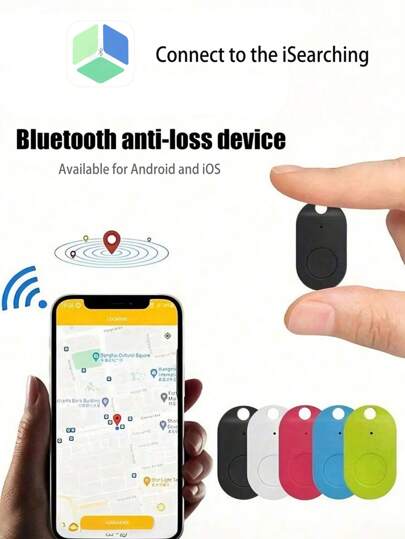 1 peça de alarme antiperda oval de curto alcance, localizador de chaves, alarme bidirecional, carteira de telefone, dispositivo inteligente antiperda, alarme antiperda para animais de estimação, compatível com Android, alimentado por bateria de botão (CR2032, substituível), adequado para lembrete de perda de itens (quando o dispositivo vinculado é colocado a mais de 25 metros de distância)