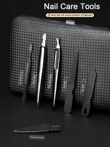指甲钳套装高精度不锈钢指甲刀修脚套装指甲锉锋利指甲剪和指甲钳修甲套装手指甲和脚趾甲带便携时尚盒