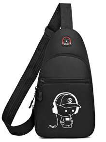 Nuova borsa a tracolla sportiva di moda, con motivo cartoni animati, borsa a tracolla multifunzionale per il petto