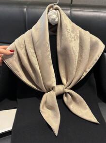 1 pièce écharpe carrée élégante à imprimé floral métallique brillante, foulard de tête pour femmes, châle pour toutes les occasions