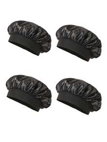 4pcs Silk Sleep Cap, Satin Lining, Stretchy Band, Suitable For Curly Hair - 4PCS - View 15