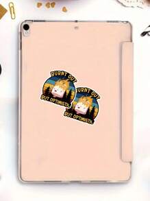1/3pcs "Burnt Out, But Optimistic" Actively Encourage Stickers, Cartoon Style Expresses Positivity And Optimism, Decorate Your Laptop, Water Bottle, Journal, Skins, Guitars, Helmets, Office Supplies, School, Skateboards, Luggage, Water Bottle, And Other Funny Decal