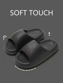 EVA Super Soft "Step-On-Bread" Thick Sole Slippers For Women, Summer Fashion Outdoor Wear, Comfortable Non-Slip House/Bathroom Slide Sandals - Black - View 3