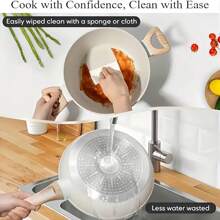 Non Stick Ceramic Cookware Set, Healthy Pot And Flat Bottomed Pot Set, Kitchen Cooking Set, With A Cool Handle To Keep It Cool, Ceramic Non Stick Stew Pot With Lid, White Granite Coating, Free Of PFOS/PFAS