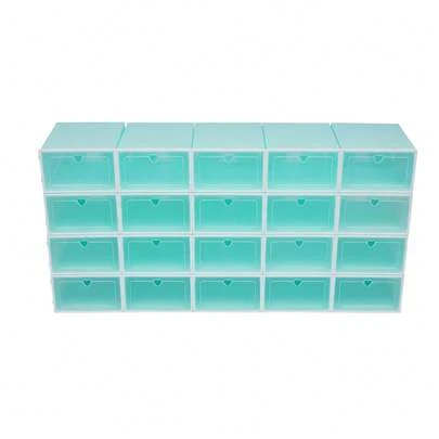 Set Of 20 Multi-Color Shoe Boxes For Organization, Dustproof And Moistureproof, Easy Storage And Space Saving, Includes Purple, White, Pink, Green, And Blue Boxes