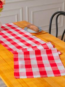 1 Stück karierter Tischläufer, einfaches Hahnentrittmuster, dekorativ, minimalistischer nordischer Stil, maschinenwaschbar, geeignet für Weihnachten, Halloween, Restaurants, Schlafzimmer, Küchen, Wohnzimmer und weitere Anwendungsfälle, verschiedene Größen erhältlich