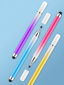 1pc Double-Headed Round Silicone Capacitive Stylus Pen, Compatible With Video Editing, Drawing, Office Work, Photo Editing, Smartphones, Tablets, IPads And Laptops - Multicolor - View 5