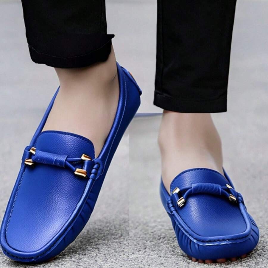 Plus Size Men's Handmade Loafers, Slip-On Moccasin Shoes, Comfortable Casual Work Walking Driving Flat Shoes