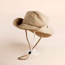 1 件装儿童中性大帽檐透气速干沙滩太阳帽，男孩和女孩适用薄款渔夫帽 - 1PC - 查看 12