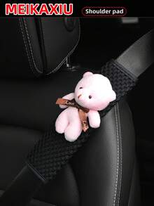 MEIKAXIU 1pc Cute Panda Rabbit Bear Design Breathable Massage Mesh Car Shoulder Seat Belt Cover, Women - one-size - View 14