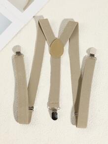 1pc Men Solid Color Elastic Adjustable Y-Shape Belts/Suspenders, Suitable For Casual, Travel, Shirt & Business Outfits