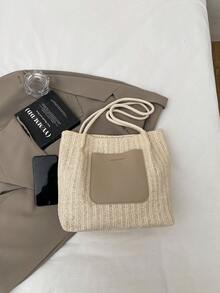 2025新款夏季草编托特包大容量编织单肩包高品质小众托特包