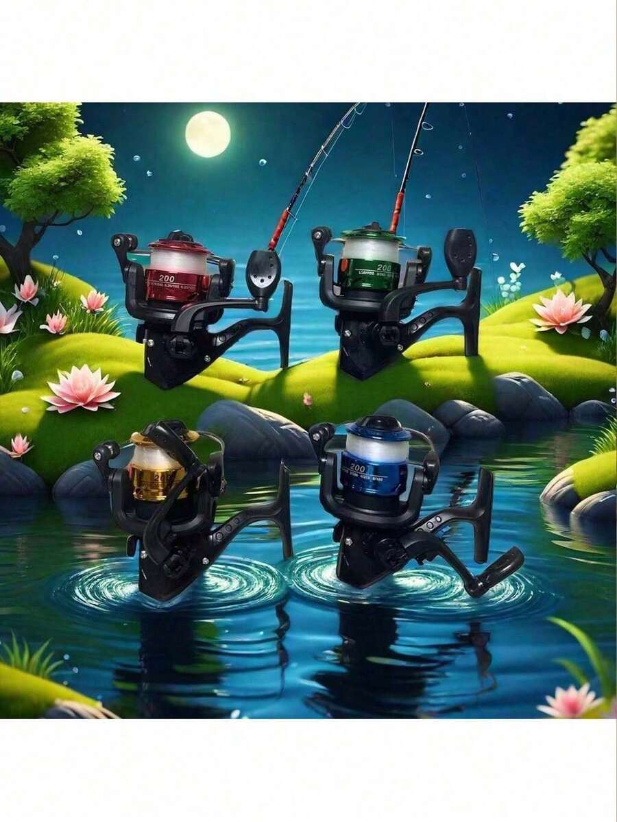 1pc Mini Fishing Reel With Line, Spinning Reel For Surf Fishing, Jigging Rod, Casting Rod, Fishing Tackle (Random Outer Packaging) - Multicolor - View 1