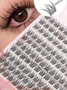 120pcs Natural Looking Individual Cluster Eyelashes, Wispy Cross Lashes Fishtail Design, Soft And Lightweight, Perfect For Daily Or Commuting Makeup, Reusable Multi Timeslash Clusters,Eyelash Clusters,Individual Eyelashes,Lashes,Fake Lashes