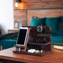 Wooden Desktop Organizer Shelf - Spacious Multifunctional Rectangular Tabletop Storage Rack With Mounting Type Tabletop And Natural Wood Finish - Perfect For Organizing Home And Office Essentials, Decluttering Workspaces, And Adding A Touch Of Rustic Charm