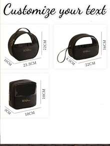 3pcs Customizable Waterproof Makeup Bag, Travel Toiletry Organizer, Large Capacity Cosmetic Storage Bag, Multi-Function Handbag, Unique And Personalized Gift (Name, Illustration, Text) - Multicolor - View 9