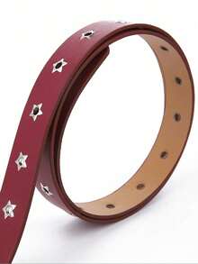 1 件女士朋克风格五角星腰带，多个镂空星星个性化皮带，搭配牛仔裤夏季、学校秋季、秋季、万圣节