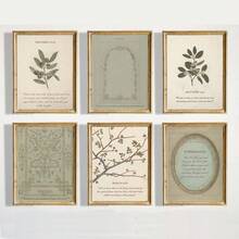 Bộ 6 bức tranh tường nghệ thuật in hình Kinh thánh cổ điển không khung, tranh vải canvas, tranh thực vật, tranh tối giản, tranh mộc mạc, tranh ký túc xá, căn hộ, phòng khách, trang trí nhà hiện đại - Nhiều màu - Xem 1