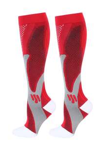 6双装透气、防臭、吸湿排汗压缩运动袜，几何图案侧边条纹设计，男女通用，柔软舒适，适合跑步、旅行、徒步等各种运动，四季皆宜，保暖舒适。 - 彩色 - 查看 10