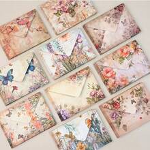 40/60 件/套复古文具套装，花卉、蝴蝶、空白手写复古风格礼品信封和便条纸、学校用品、返校 - 復古色 - 查看 5