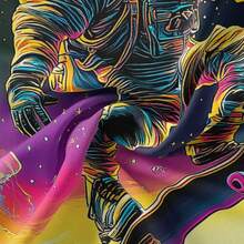 Funny Space Astronaut Alien Tapestry For Men Guys Bedroom, Cool Universe Planet Art Tapestries Wall Hanging College Dorm Boys Room Decor Blacklight Galaxy Poster Home Decoration For Bedroom,Living Room,Dorm - Jellyfish - View 5