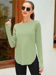 ZHENWEI Women's Long Sleeve Sun Shirt UV Protection Workout Tops Lightweight UPF 50+ Golf Gym Hiking Shirts Outdoor Clothing - 草綠色 - 查看 3
