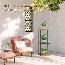 3 Tier Tall Metal Plant Stand, 34 Inch Plant Stands Indoor Outdoor, Rustproof Wrought Iron Flower Pot Holder Display Rack For Corner Patio Garden Balcony Living Room(White) - 3 Tier Square - View 7