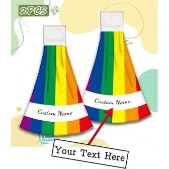 2PCS Name Customized Rainbow Color Stripe Pattern Kitchen Towel And Dishcloth Dish Tea Towel Home Decor Bathroom Hand Towel Accessories Set Apartment Aesthetic Decoration Must Have Housewarming New Home Gift For Women Mom Grandma Nana Wife Bathroom Decor Fall Decor Beach Essentials Back To School Shower Towels For Beaty Salon, Hotel Sports,Home Essentials, Towel, Skin Care