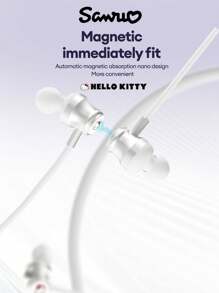 Sanrio Hello Kitty KUROMI JJ-B1 Bluetooth Headphones Wireless Neckband In-Ear Sports Waterproof Sweatproof 3D HiFi Sound Quality Long Battery Life LED Display Power Noise-Proof Neck-Hanging Wireless Earbuds Compatible With Smartphones & Computers