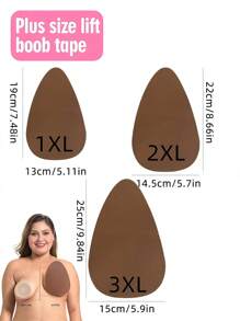 4 piezas de Cintas adhesivas push-up invisibles en colores nude, negro y café, aptas para mujeres con busto de talla B-E