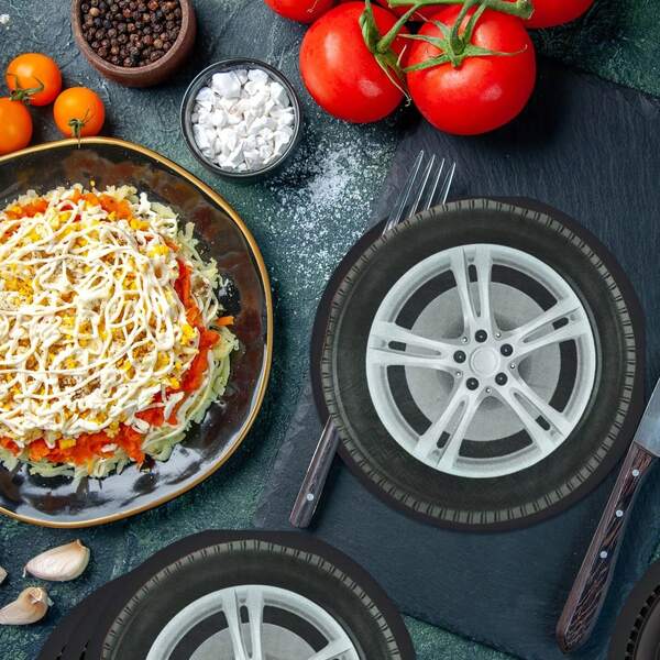 24pcs/48pcs Tire Shaped Napkins, Automotive Tire Themed Napkins, Suitable For Bachelor Party, Competition, Celebration, Masquerade Ball, Racing Theme Decoration, Birthday Party, Party Supplies, Party Holiday Gathering Decorative Tissues