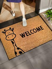 1pc Lightweight Polyester Fiber Doormat, Style, Stain & Wear Resistant Carpet For Living Room, Kitchen, Dining Room, Hallway Entryway, Home Decor Carpet, Holiday Decoration Carpet [Warm Tip: 3D Printing Effect, Not Uneven Coconut Coir, Lightweight Polyester Fiber Material]