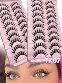 10 Pairs Natural Look Fake Eyelashes, Cartoon Style Daytime Eyelash For Beginners - Fluffy Lashes - View 1