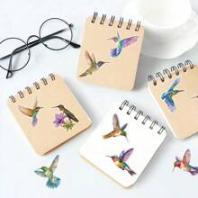 50 Piezas de Pegatinas transparentes de colibríes coloridos y adorables, pegatinas claras de dibujos animados de pájaros y flores, pegatinas rosas de pájaros, pegatinas de ventana de aves, pegatinas estéticas, pegatinas impermeables de PET para botellas de agua, computadora, portátil, teléfono, equipaje, cuaderno, refrigerador
