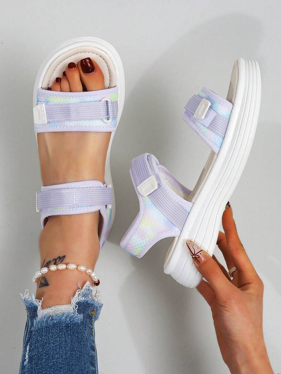 Girl's Sport Sandals - New Fashionable Versatile Chunky Sole Hook & Loop Soft Bottom Roman Beach Shoe, Outdoor Sport Casual Walking