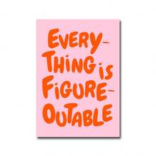 1PC/Set Everything Is Figureoutable Uplifting Quote Poster Print, Inspirational Wall Art, Pink Orange Office Print Motivational Wall Art Affirmation Poster, No Frame - Multicolor - View 8