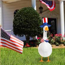 Goose Independence Day Costume 2 Pcs Goose Outfits Porch Goose Goose Costume 4th Of July Style Goose Outfit Including Bowknot And Hat For Lawn Patio