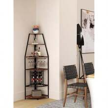 Corner Wine Rack For Living Room - 5-Layer Open Storage For 12 Bottles Wine Racks Free Standing With Glass Holder Wine Storage For Kitchen Bar Cellar Dining Room - as pic - View 6