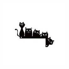 1PC Classic Cat Silhouette Metal Door Corner Decor – Creative Hanging Wall Art For Home & Holiday Decoration